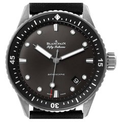 Blancpain Fifty Fathoms Bathyscaphe Ceramic Gray Dial Mens Watch 5000 Box Card