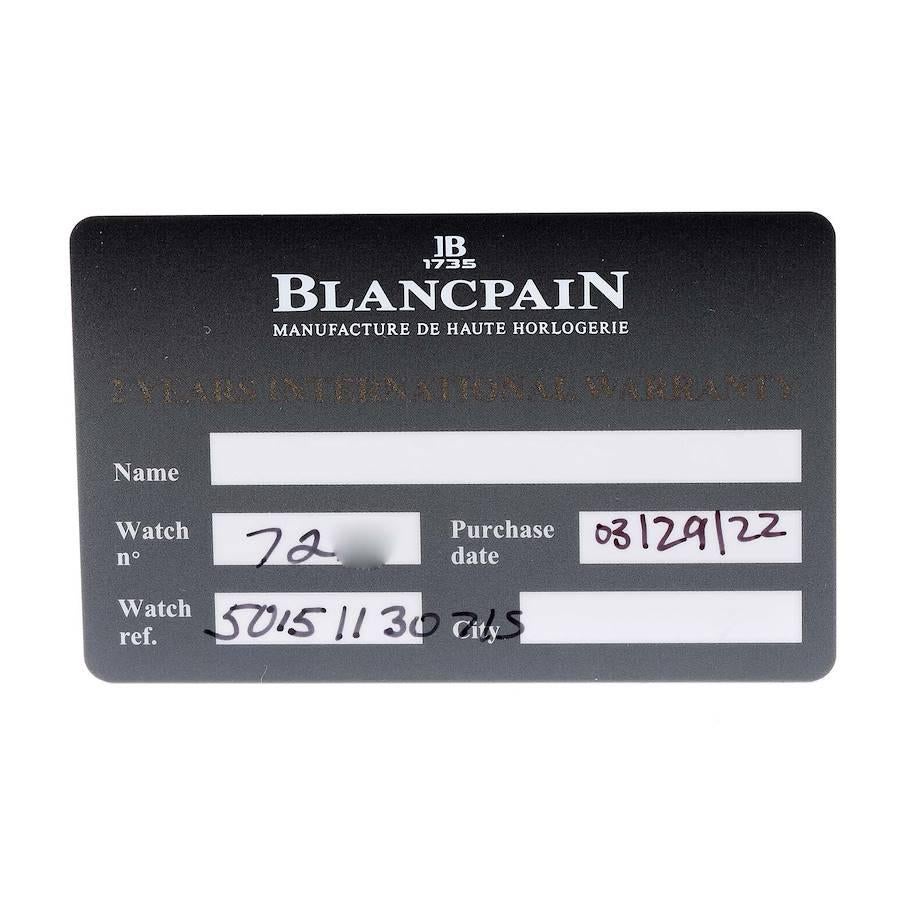 Blancpain Fifty Fathoms Steel Mens Watch 5015-1130-71 Box Card 1