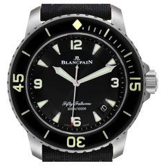 Blancpain Fifty Fathoms Titanium Black Dial Mens Watch 5015 Unworn
