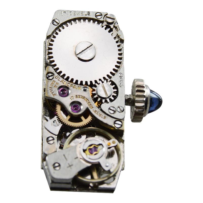 Blancpain Platinum and 18 Karat Diamond Dress Watch, circa 1930s-1940s 5