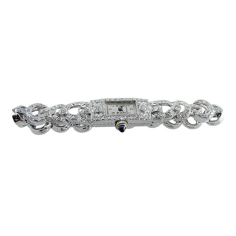 Blancpain Platinum and 18 Karat Diamond Dress Watch, circa 1930s-1940s 1