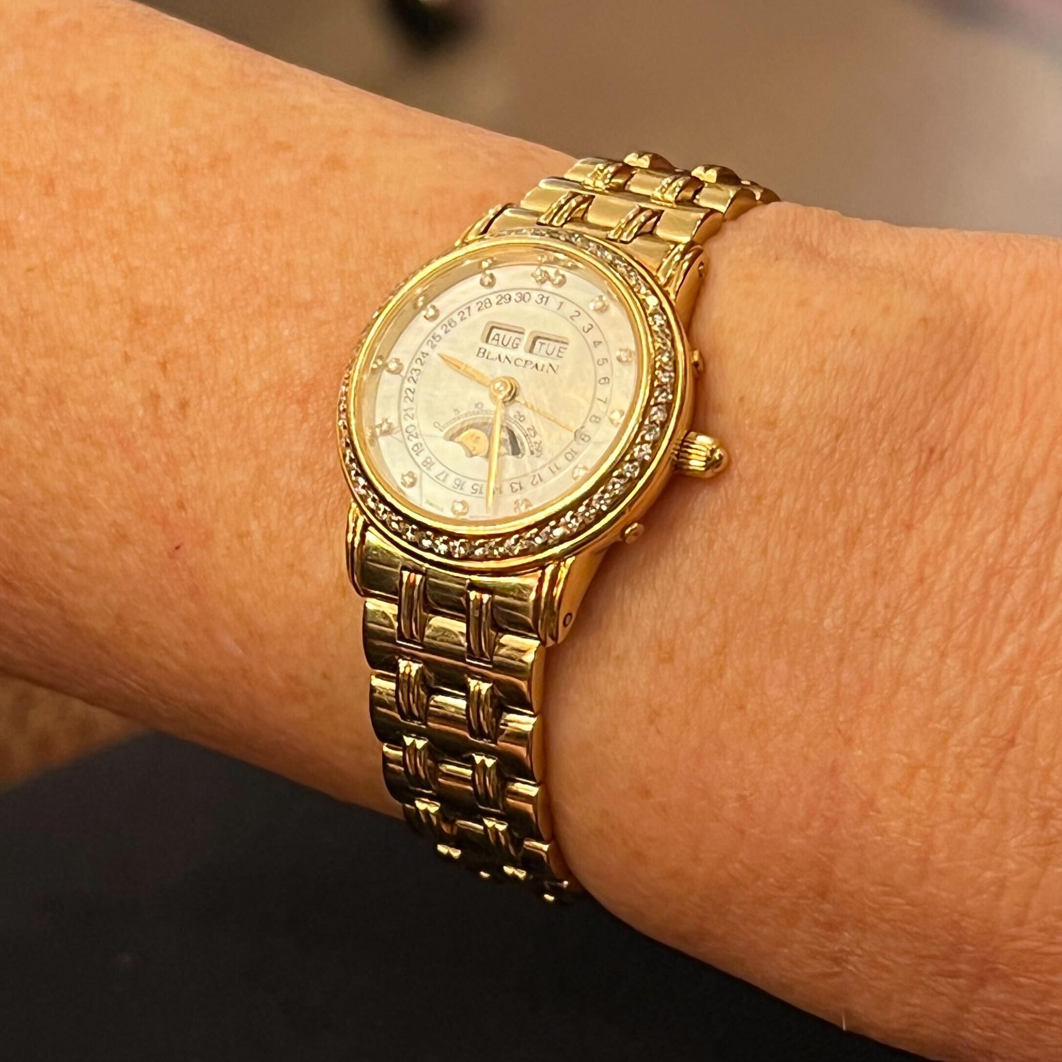 Blancpain Gold- und Diamantuhr „Villeret“ im Zustand „Hervorragend“ in New York, NY