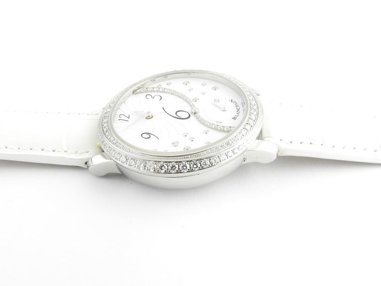 Blancpain Heure Decentree Diamond Stainless Ladies Watch White Dial Automatic In Good Condition For Sale In Washington Depot, CT