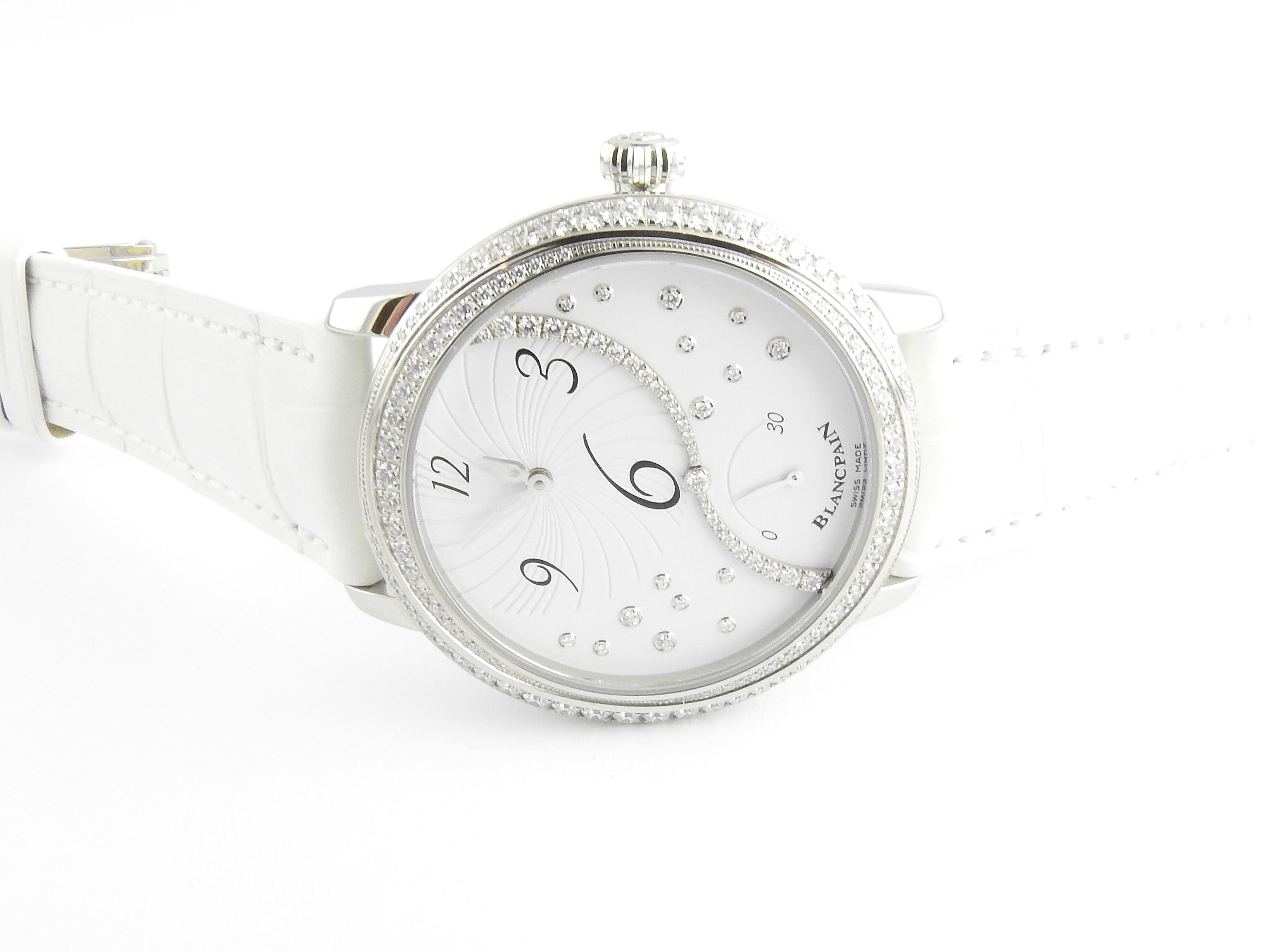 Blancpain Heure Decentree Diamond Stainless Ladies Watch White Dial Automatic 3