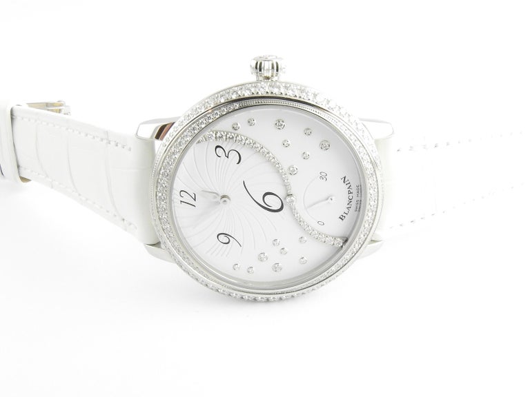 Blancpain Heure Decentree Diamond Stainless Ladies Watch White Dial Automatic For Sale 3
