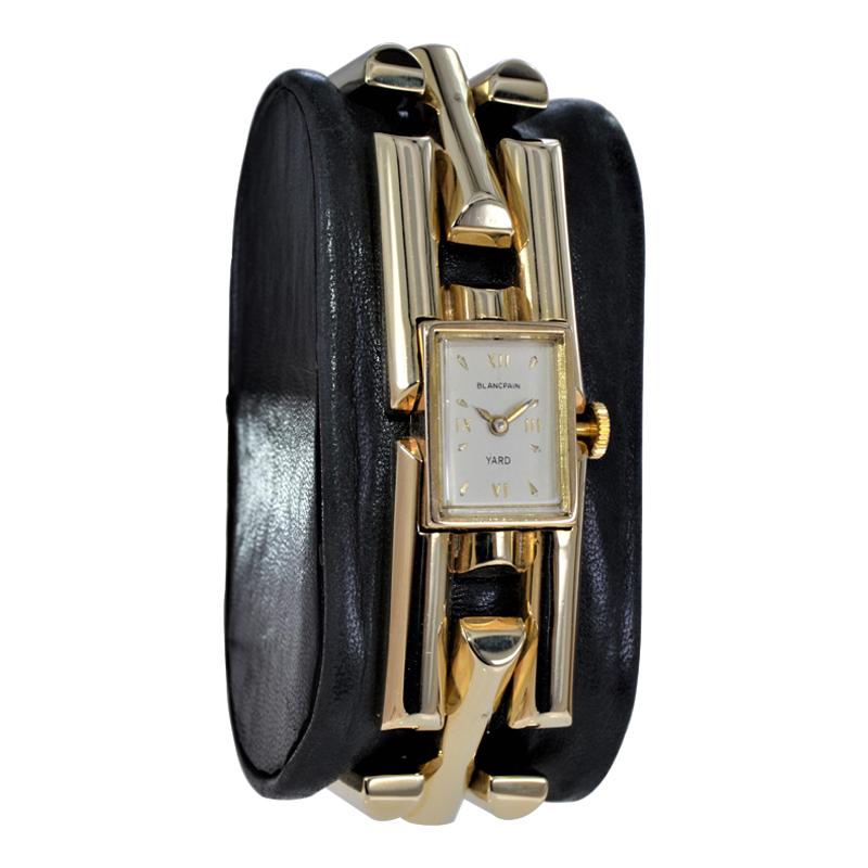 Blancpain Damenarmbanduhr aus 14 Karat massivem Gelbgold im Art-déco-Stil, 1950er Jahre im Zustand „Hervorragend“ im Angebot in Long Beach, CA