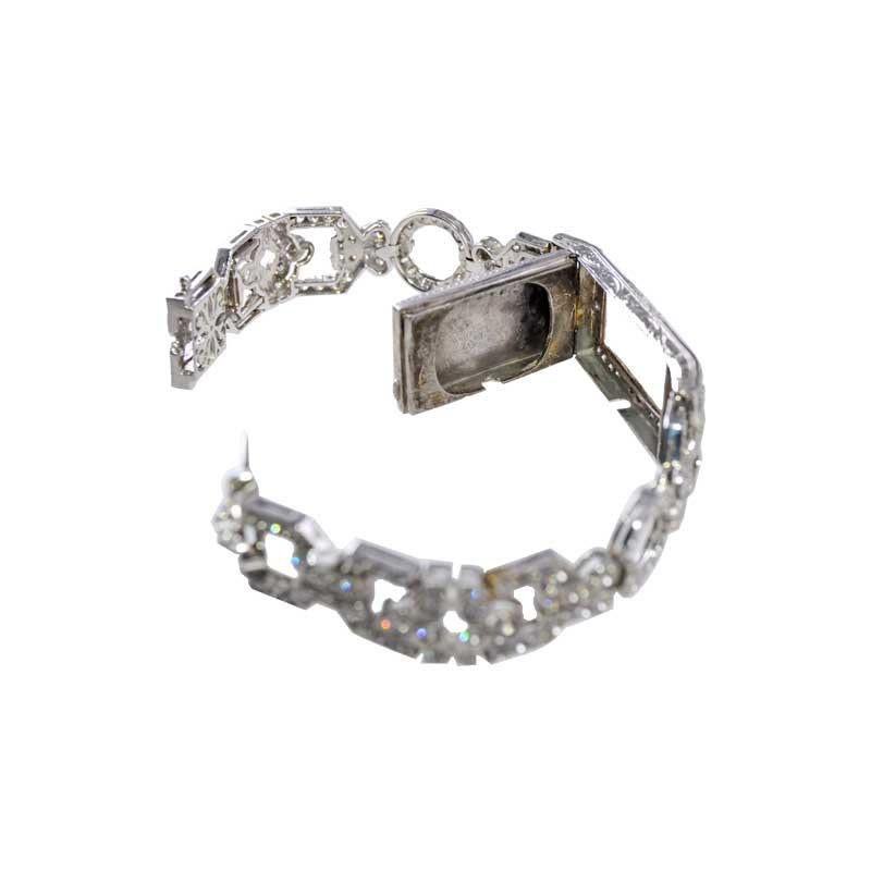 Blancpain Damen 18K WG Diamond Bracelet Dress Armbanduhr, circa 1940er Jahre im Angebot 6