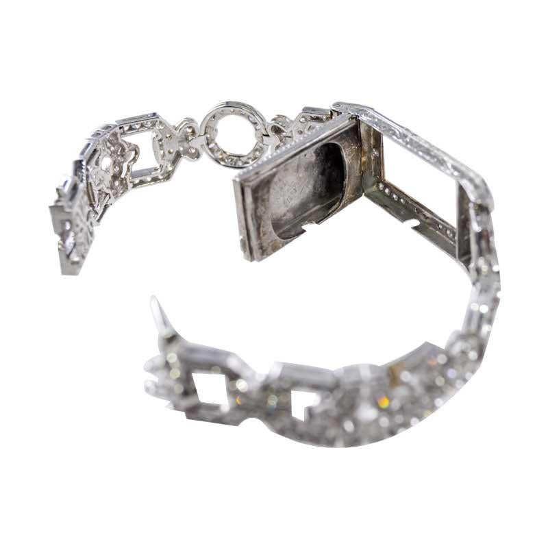 Blancpain Ladies 18K WG Diamond Bracelet Dress Wristwatch, circa 1940s For Sale 3