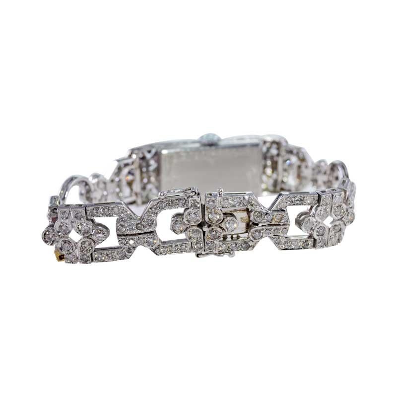 Blancpain Damen 18K WG Diamond Bracelet Dress Armbanduhr, circa 1940er Jahre 2