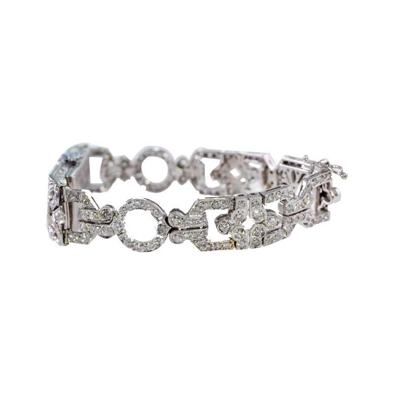 Blancpain Damen 18K WG Diamond Bracelet Dress Armbanduhr, circa 1940er Jahre im Angebot 3