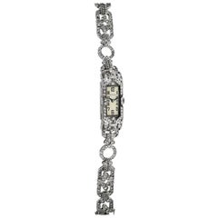 Blancpain Ladies Platinum Diamond Bracelet Dress Wristwatch, circa 1940s