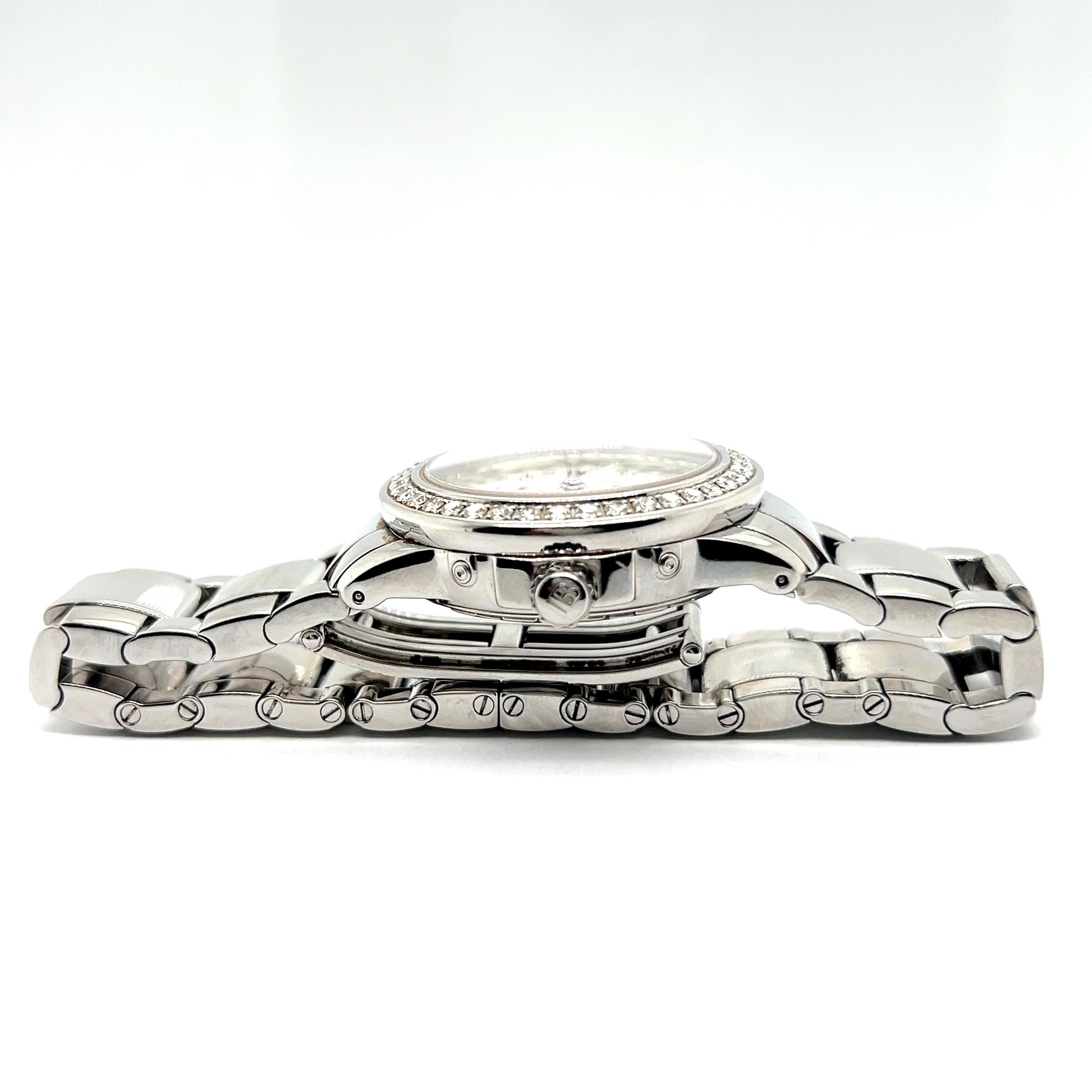 Blancpain Ladybird-Uhr aus Edelstahl mit Diamanten 6