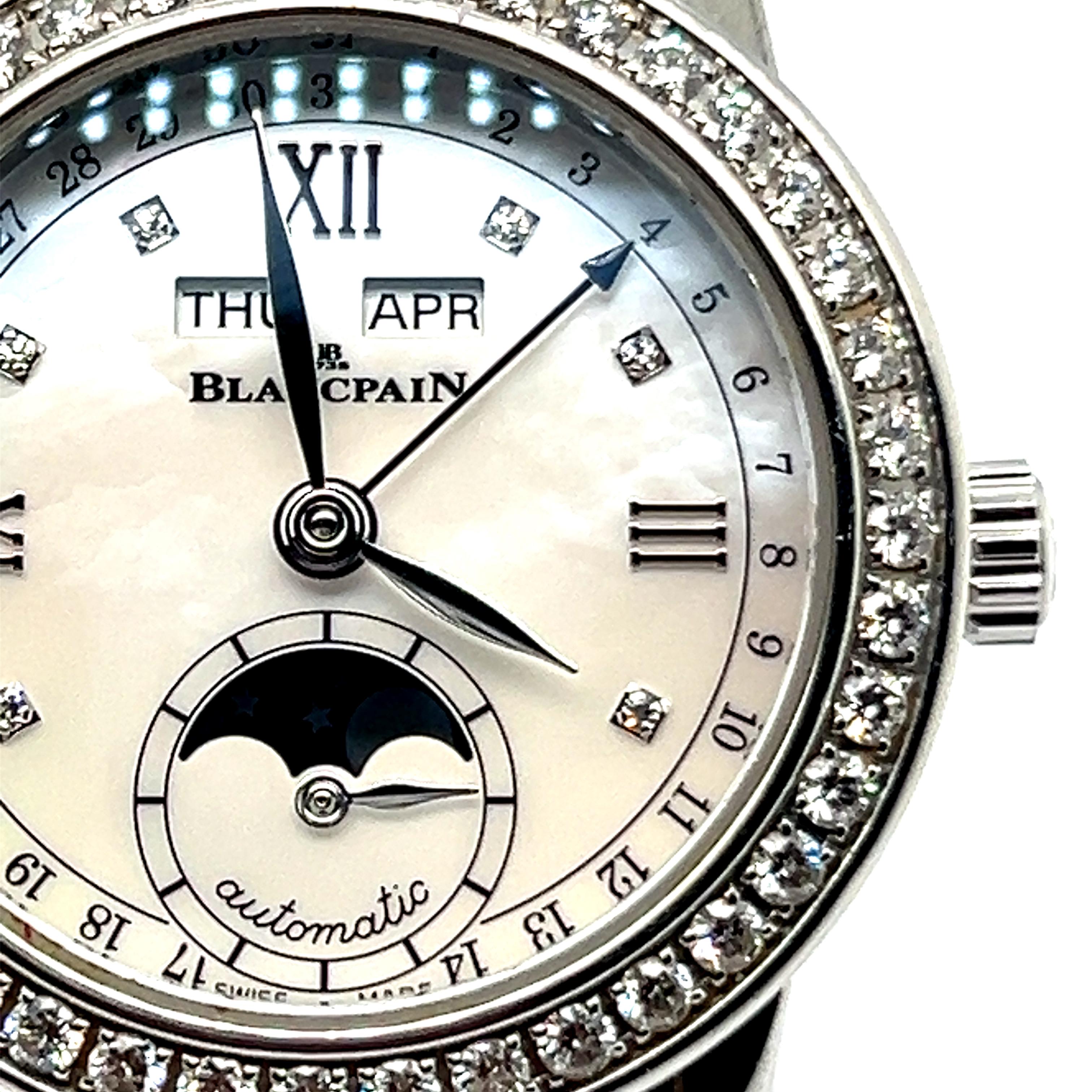 Blancpain Ladybird-Uhr aus Edelstahl mit Diamanten 7