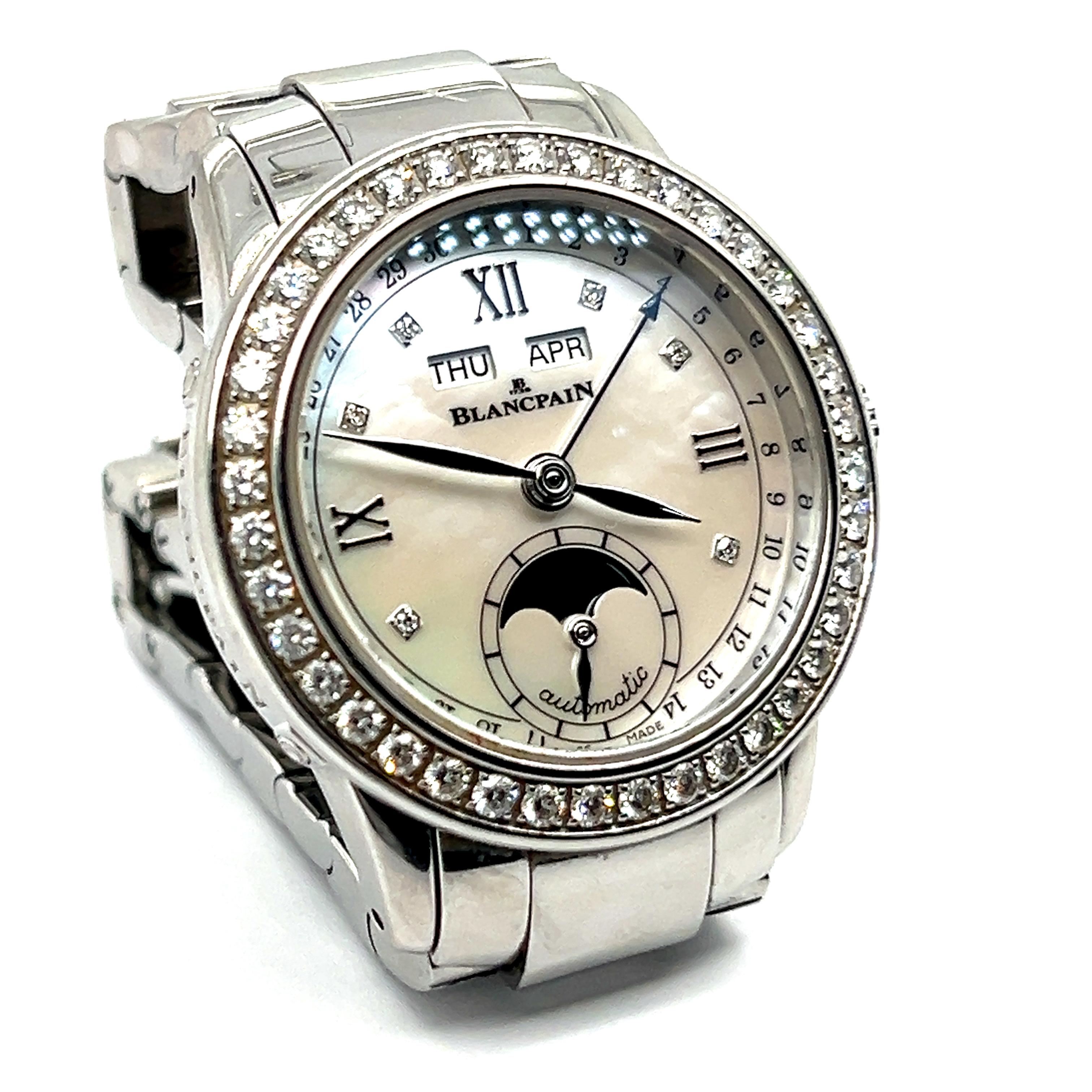 Blancpain Ladybird-Uhr aus Edelstahl mit Diamanten 2