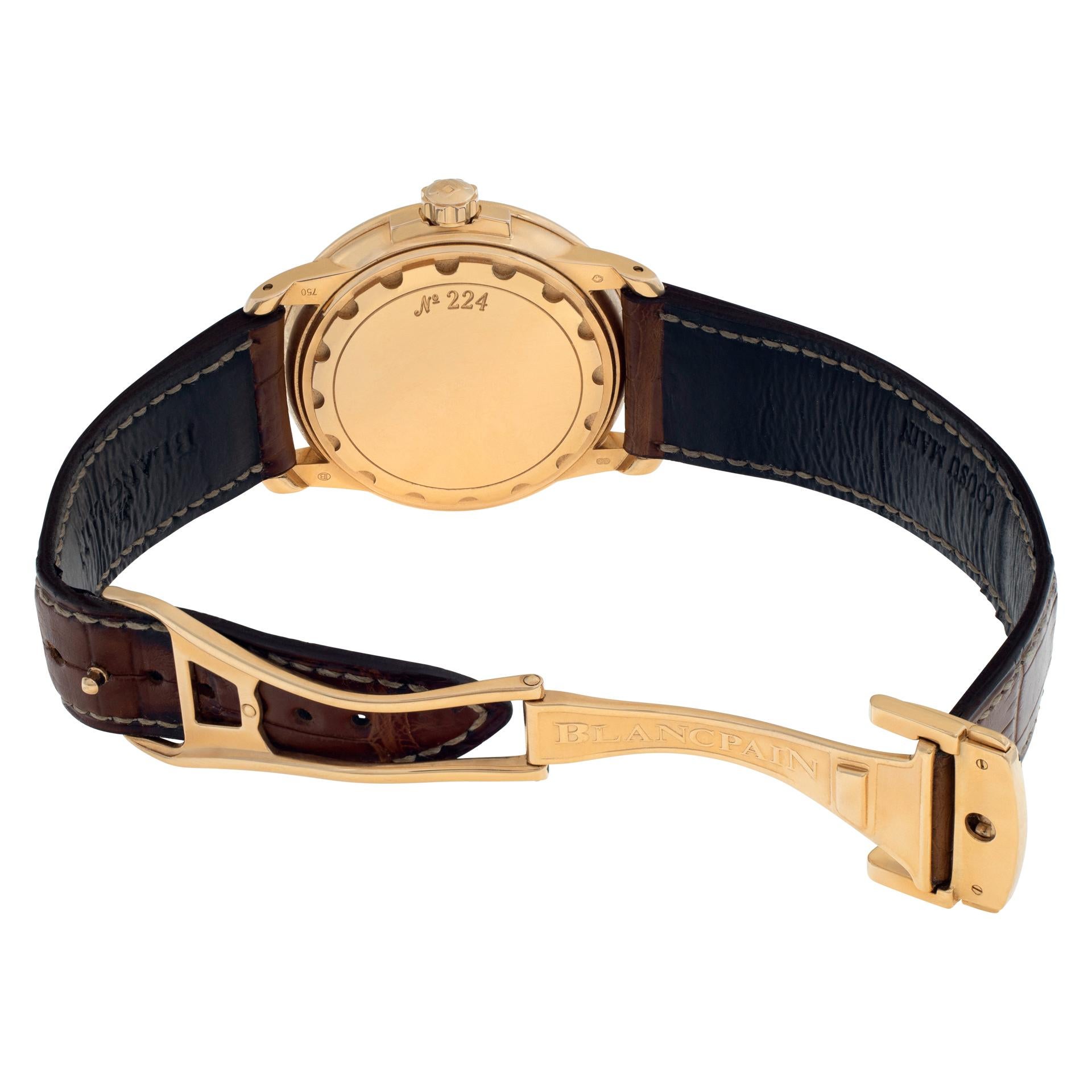 Women's or Men's Blancpain Leman 18k Rose Gold Wristwatch Ref 21003642