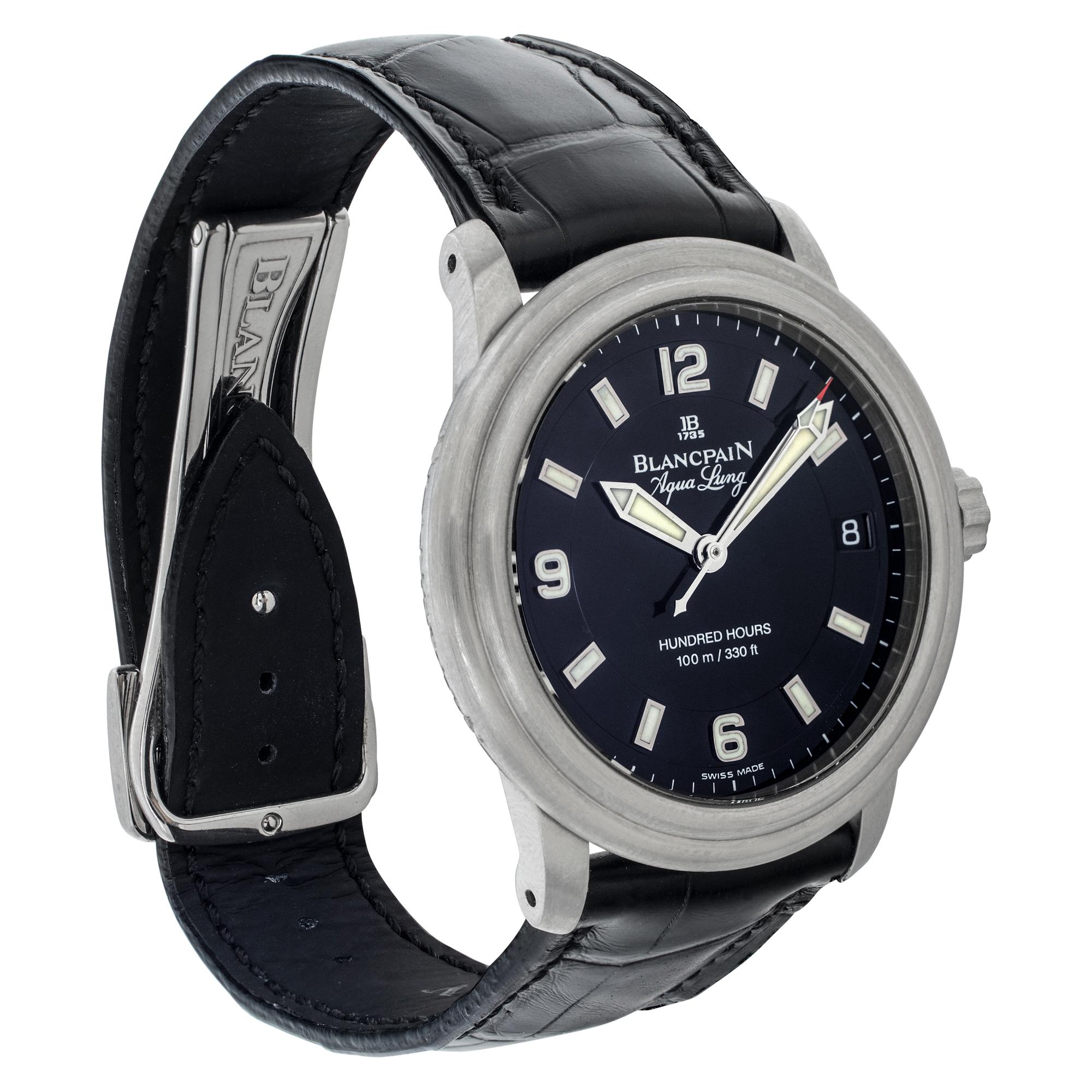 Blancpain Leman Edelstahl-Armbanduhr Ref 2100-1130a-64b im Zustand „Hervorragend“ im Angebot in Surfside, FL