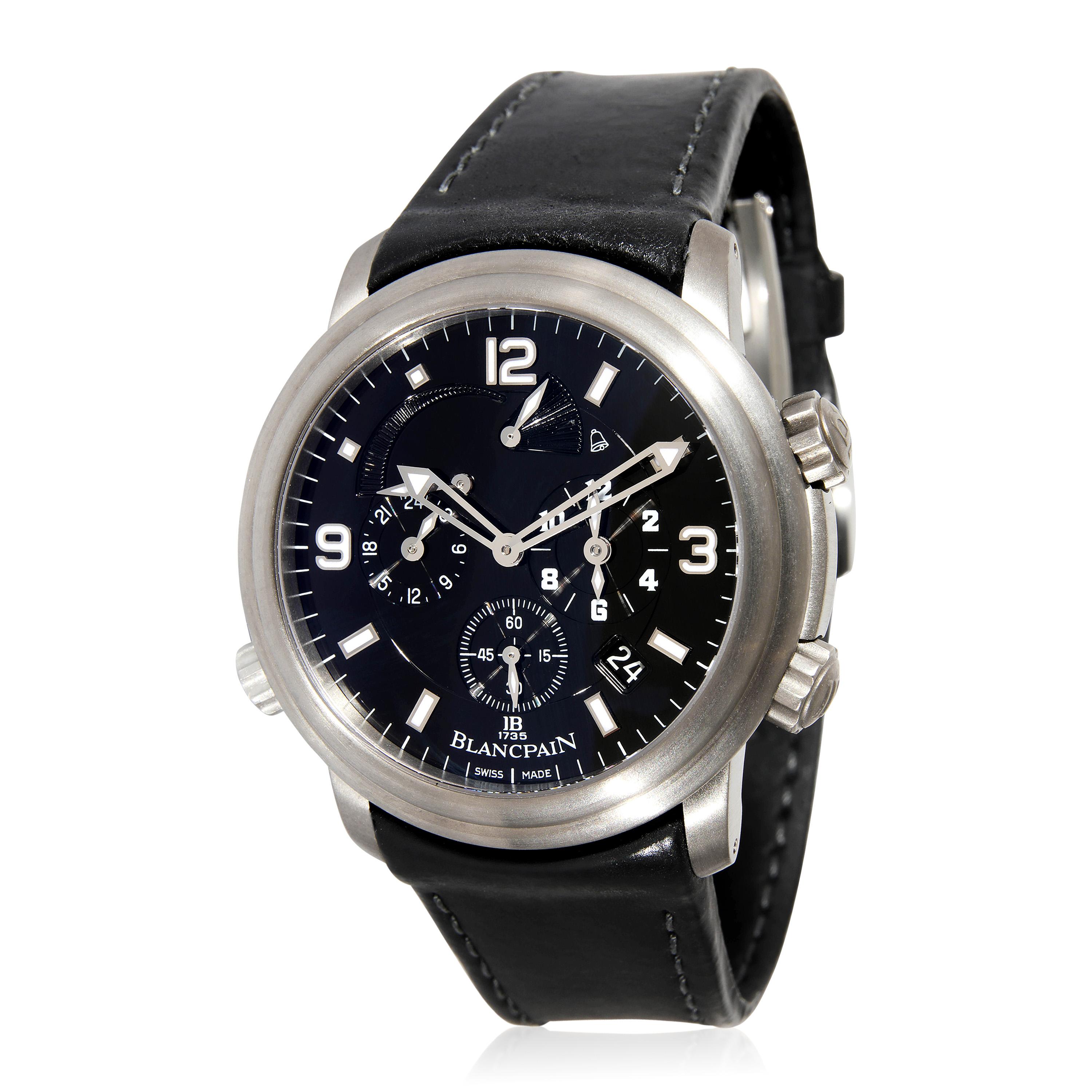 Blancpain Leman Reveil GMT 2041-1230-63B Men's Watch in  Titanium In Excellent Condition For Sale In New York, NY