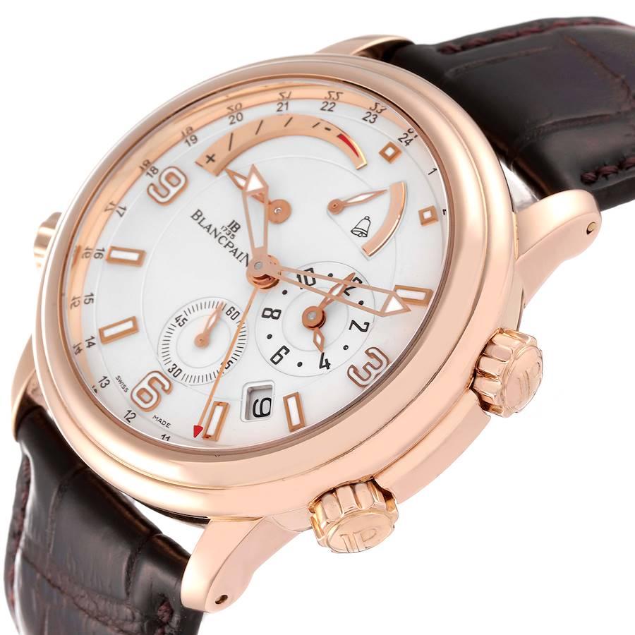 Blancpain Leman Reveil GMT Alarm 18k Rose Gold Mens Watch 2841-3642-53B 1