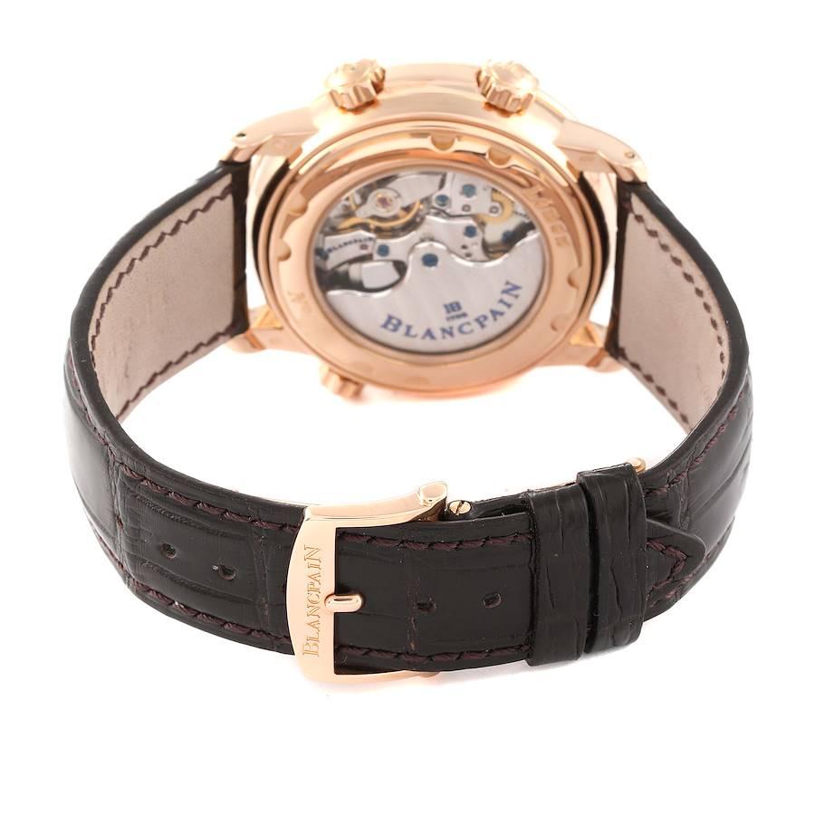 Blancpain Leman Reveil GMT Alarm 18k Rose Gold Mens Watch 2841-3642-53B 3