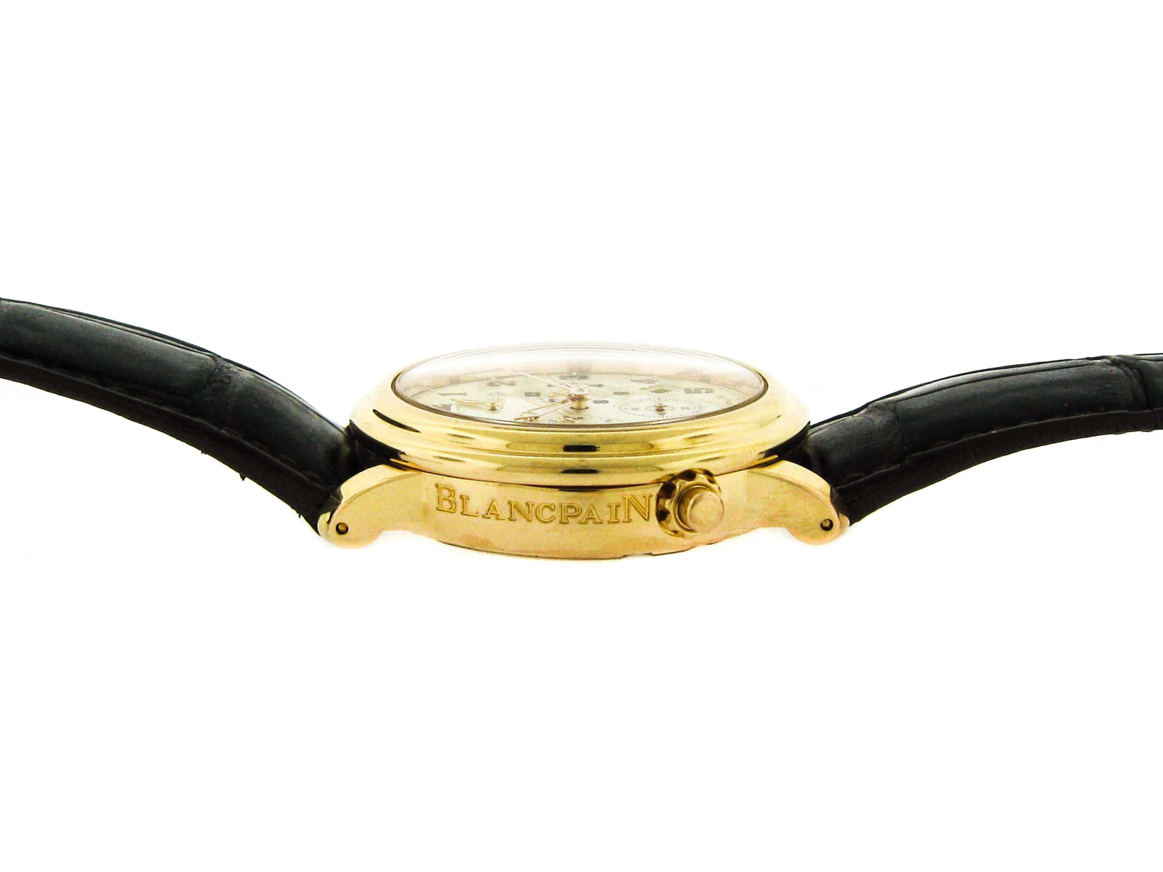 Blancpain Rose Gold Leman Reveil Self-Winding Wristwatch 1