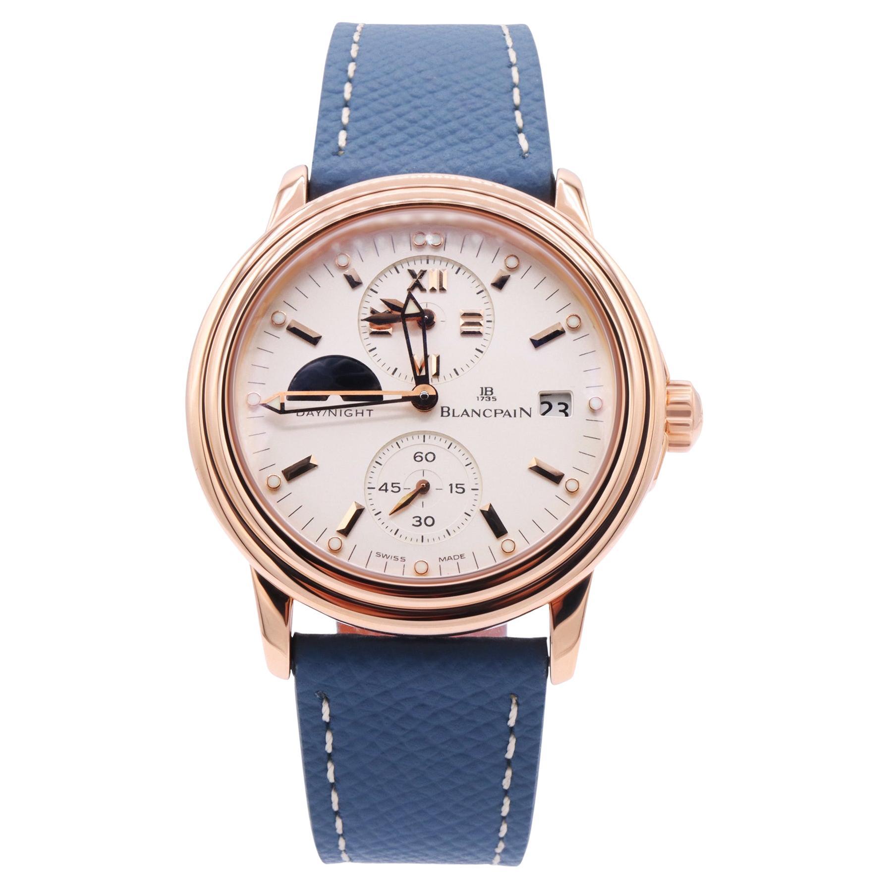 Blancpain Léman Huso Horario  Reloj Fecha Día y Noche Edición Limitada en Oro Rosa de 18 quilates