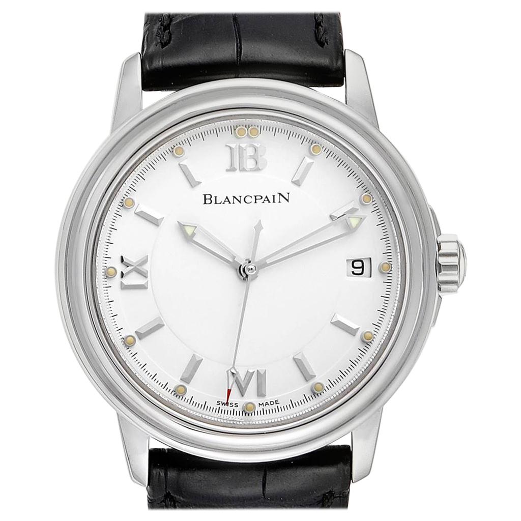 Blancpain Leman Ultra Slim White Dial Steel Men's Watch 2100 Box Papers For Sale