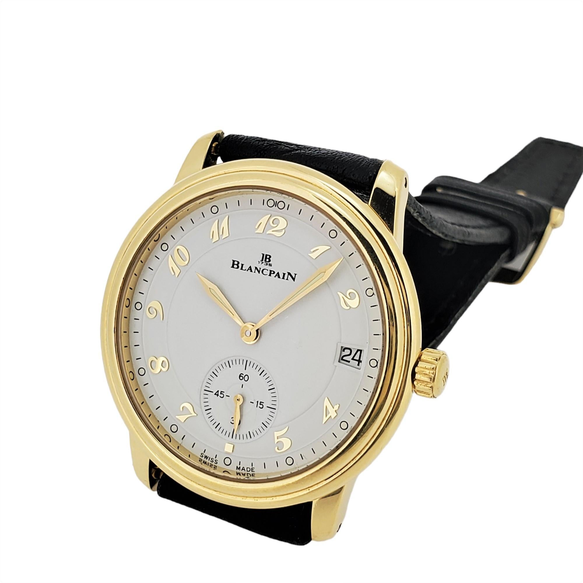Modern Blancpain Limited Edition Extra Slim Automatic Porcelain Breguet Dial, Circ 1995 For Sale