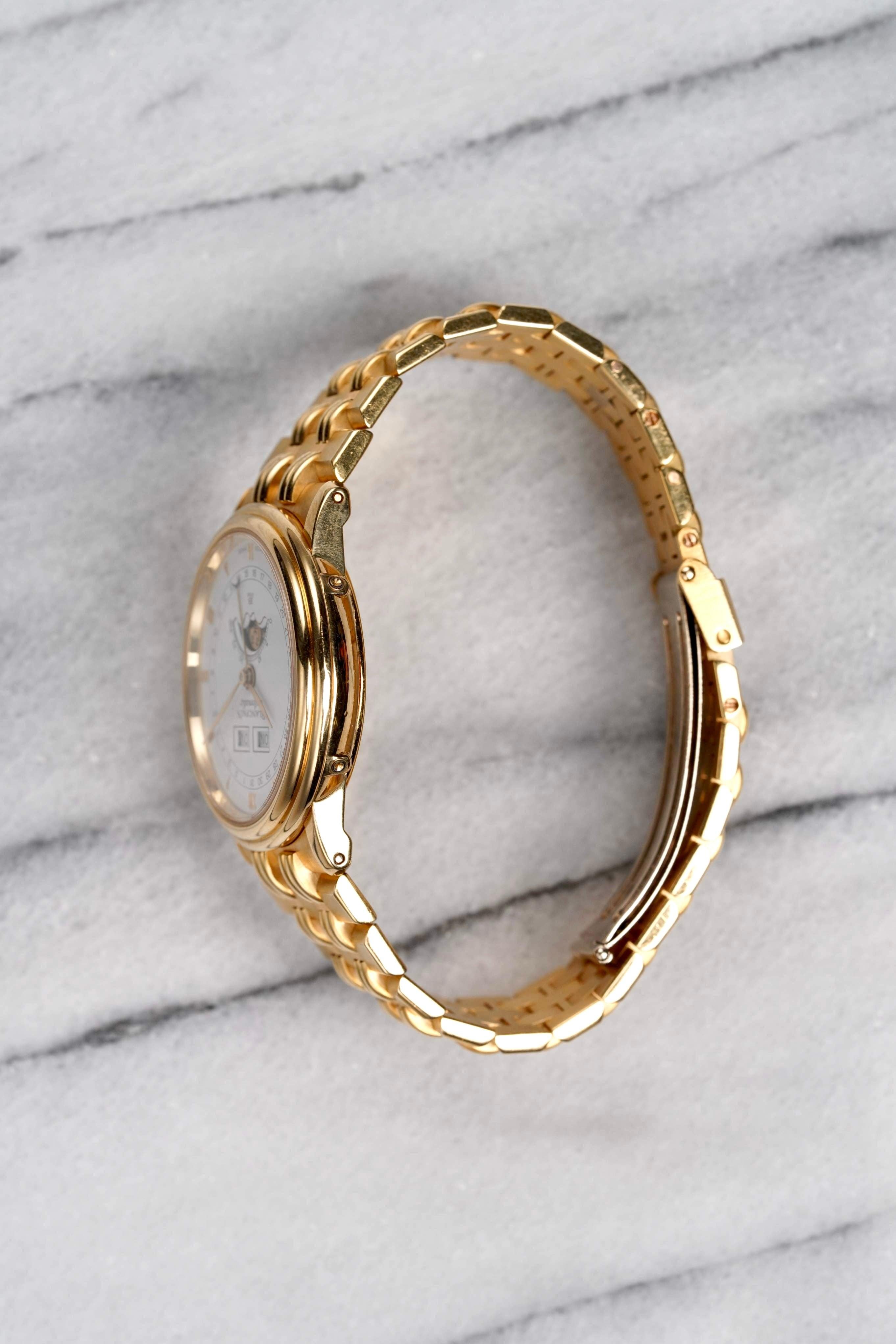 Blancpain Moonphase Triple Calendar Watch in 18K Yellow Gold, 1990s In Good Condition For Sale In New York, NY