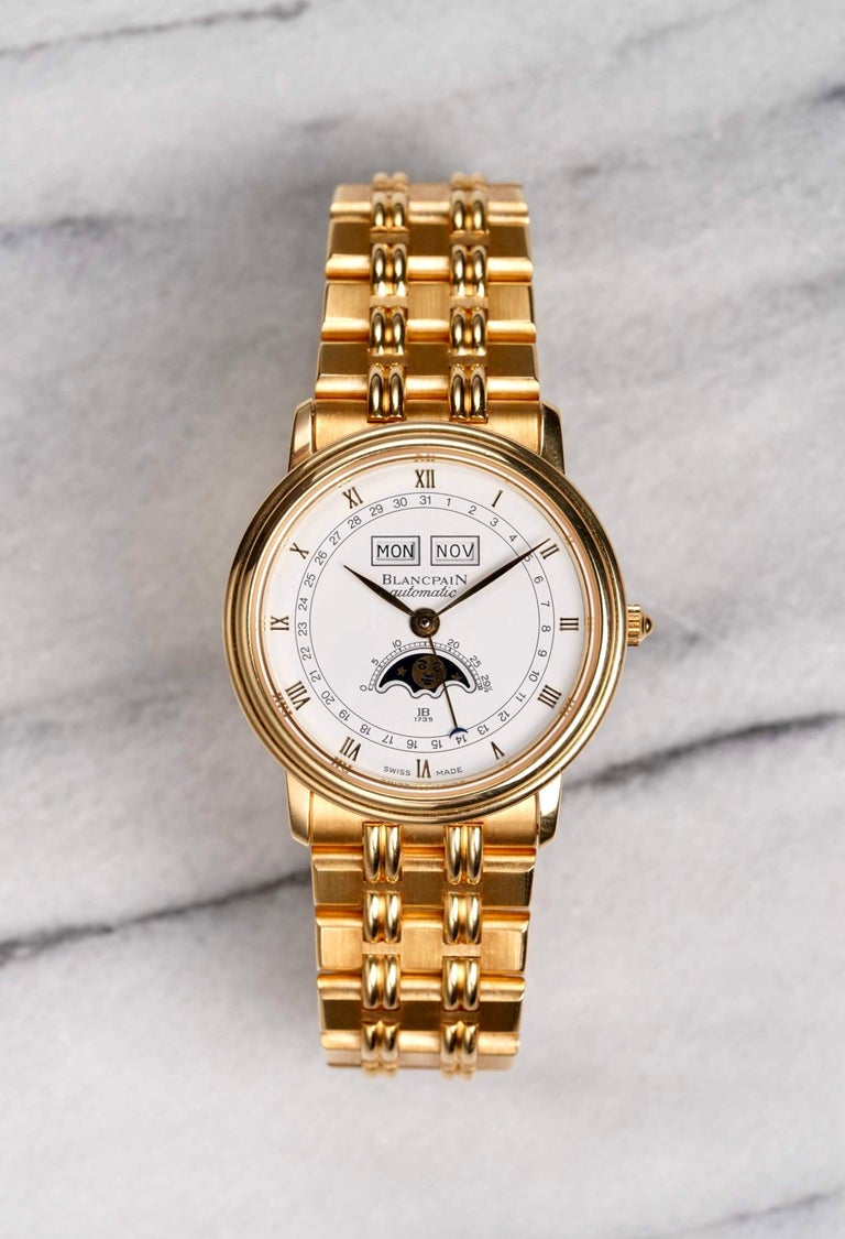 Blancpain Mondphasenuhr mit dreifachem Kalender in 18K Gelbgold