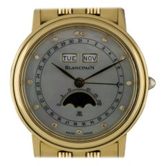 Blancpain Mother of Pearl Diamond Dial Triple Calendar Moonphase Villeret