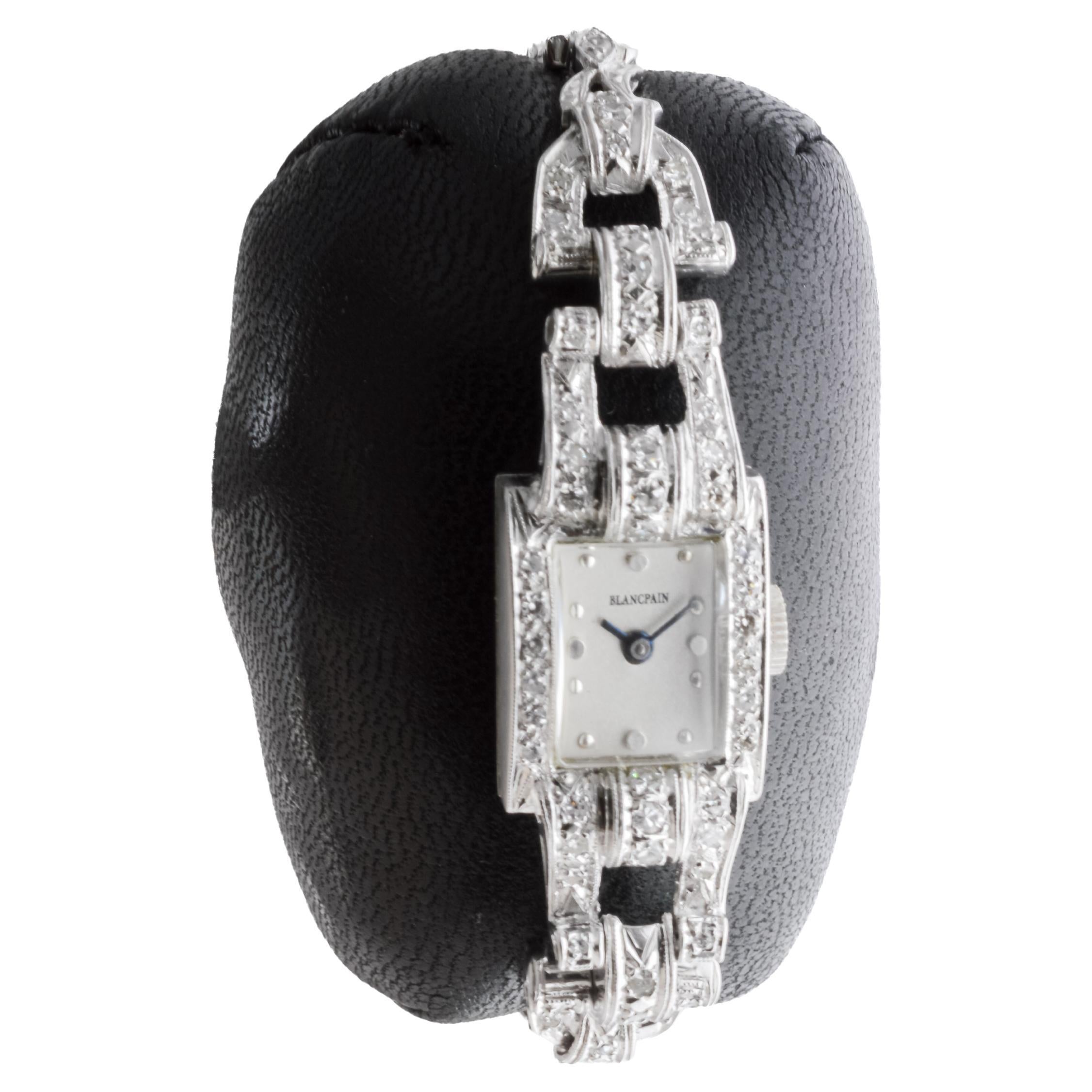 Blancpain Platinum Art Deco Ladies Watch circa In Excellent Condition In Long Beach, CA