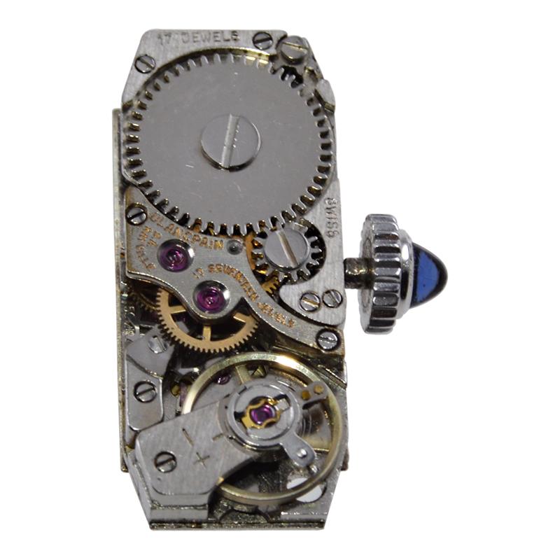Blancpain Platinum Watch and 18 Karat Diamond Bracelet, circa 1930s-1940s 8