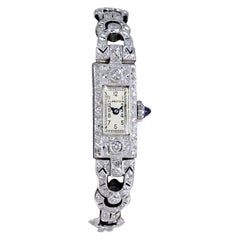 Blancpain Platinum Watch and 18 Karat Diamond Bracelet, circa 1930s-1940s