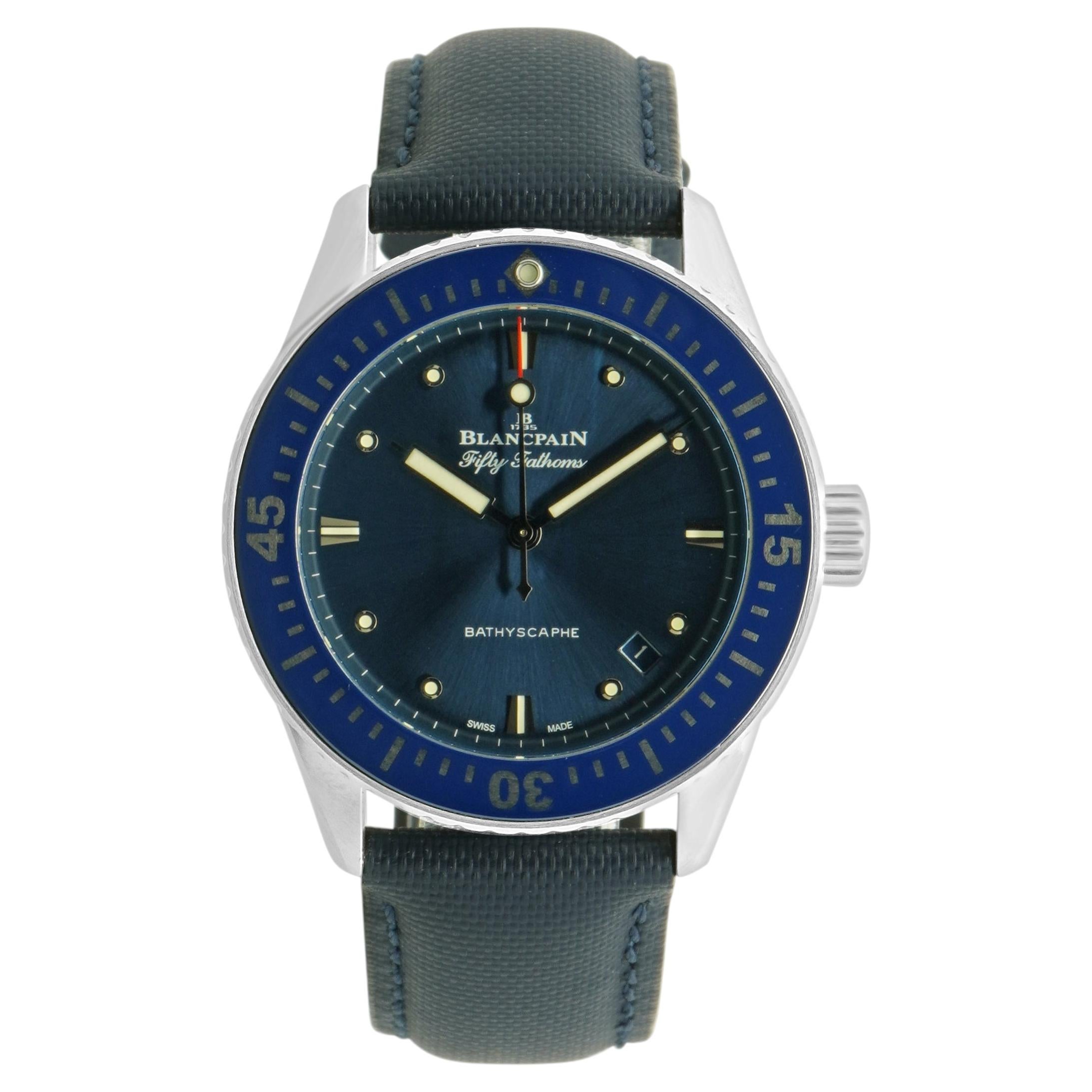 Pre-owned Blancpain Stainless Steel Fifty Fathoms Bathyscape 38mm In Multi