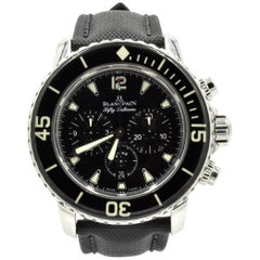 Blancpain Stainless Steel Fifty Fathoms Black Dial Automatic Wristwatch