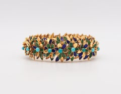Blancpain Swiss 1960 French Retro Modern Bracelet Watch In 18Kt Gold & Gemstones