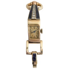 Blancpain T & H-M Retro Yellow Gold Sapphire and Diamond Driver Ladies Watch