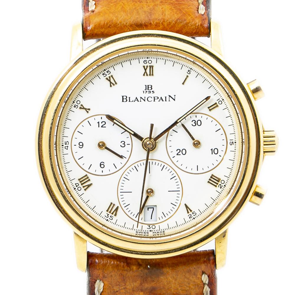 Blancpain Villeret 1180-3318-55 18K Yellow Gold Chronograph Unisex Watch 34MM