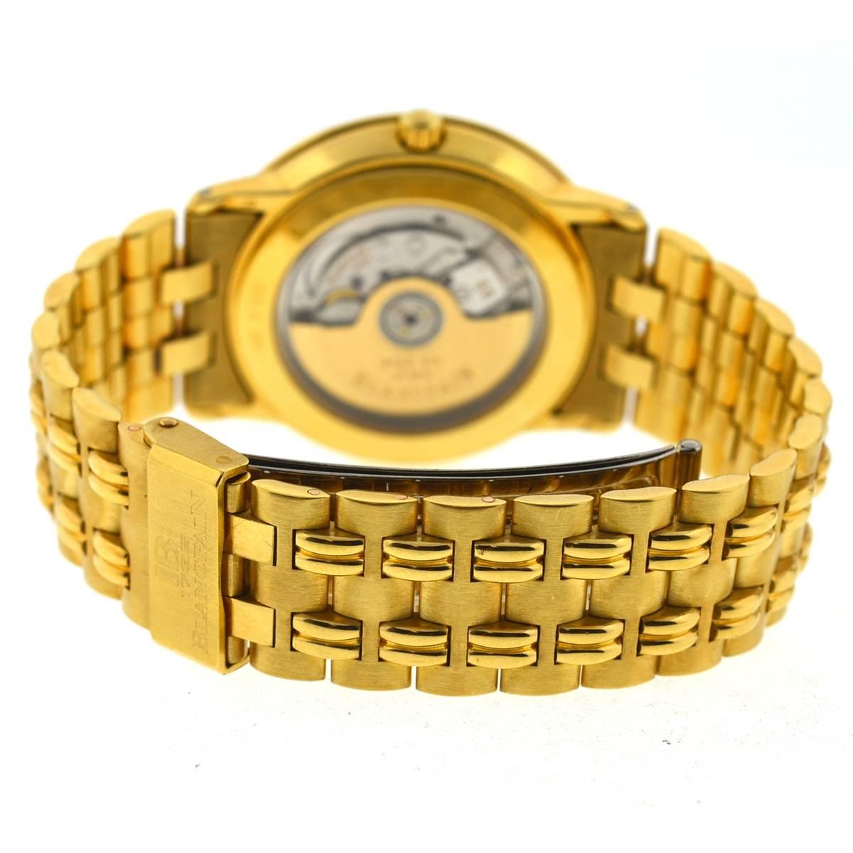 Women's or Men's Blancpain Villeret 4795 Automatic Watch 18 Karat Yellow Gold