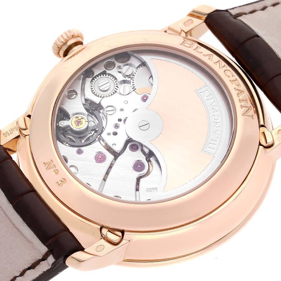 Blancpain Villeret Complete Calendar 8 Days Rose Gold Watch 6639 Box Card In Excellent Condition For Sale In Atlanta, GA