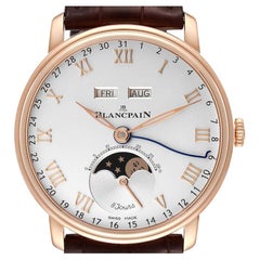 Used Blancpain Villeret Complete Calendar 8 Days Rose Gold Watch 6639 Box Card