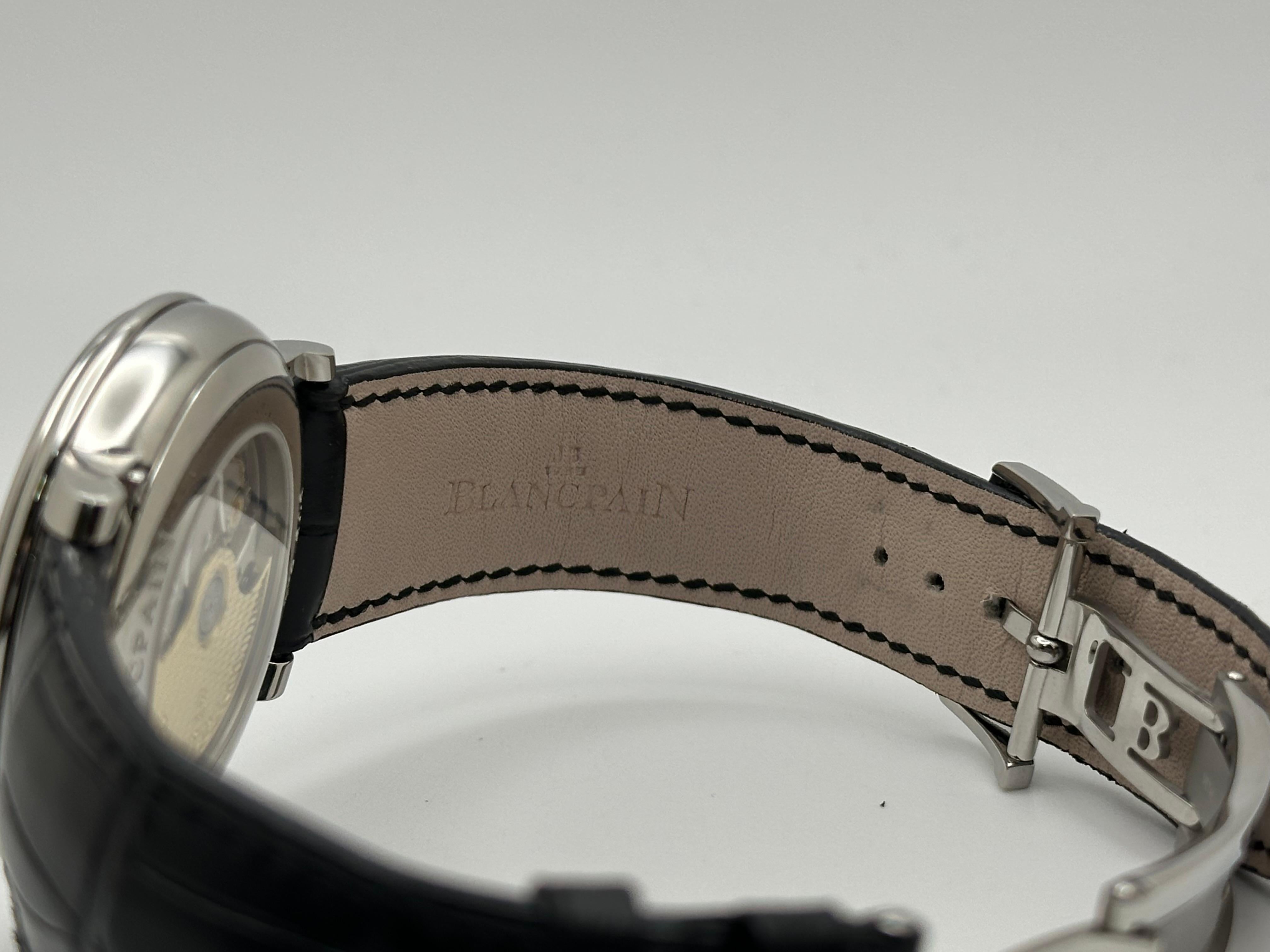 Blancpain Villeret Grande Date Jour Rétrograde 6668-1127 Acier Boîte Papier 40mm en vente 6
