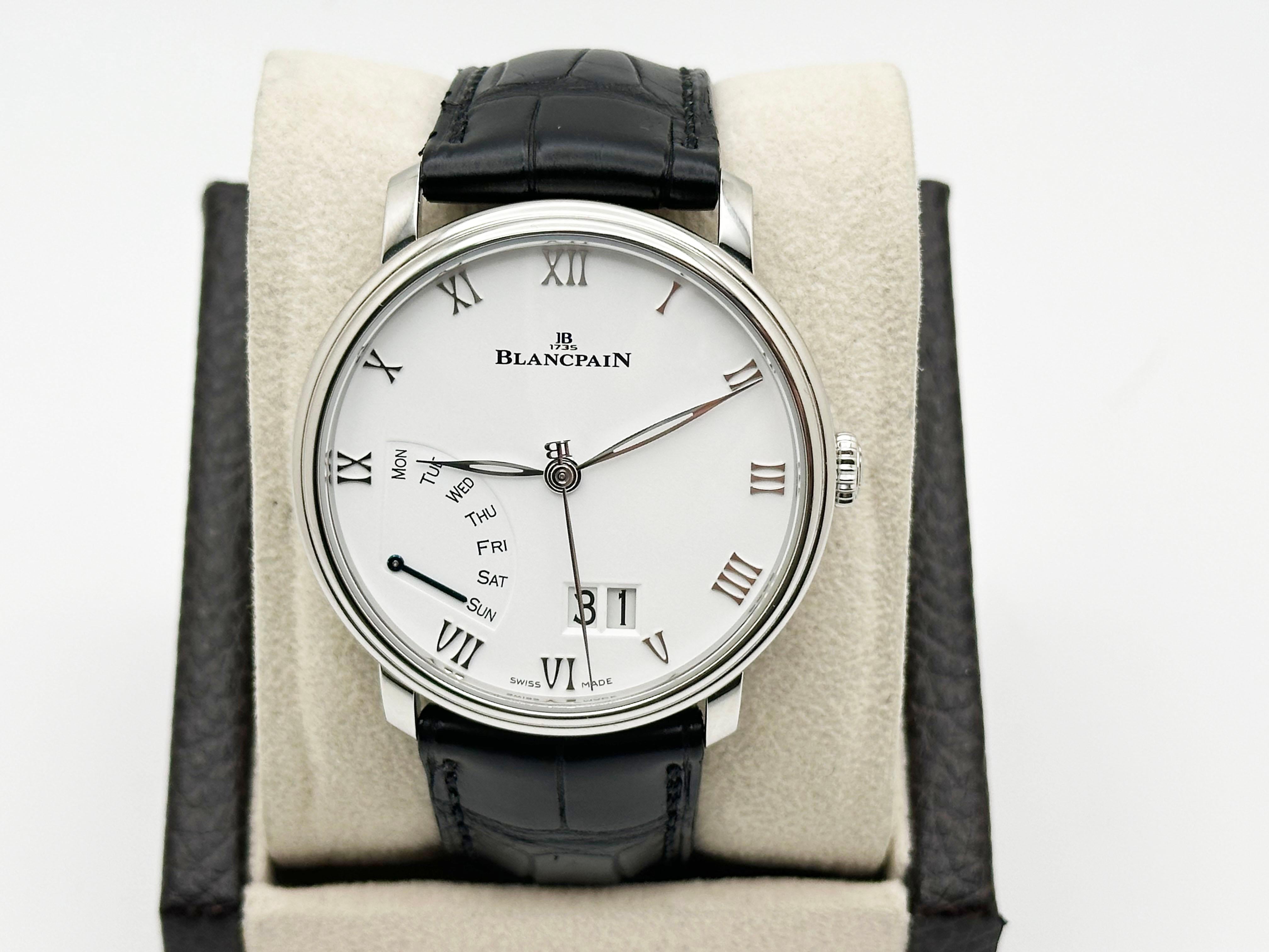 Numéro de style : 6668-1127



Année : 2019

 

Modèle : Blancpain Villeret Grande Date Jour Rétrograde

 

Matériau du boîtier : Acier inoxydable 

 

Bande : Bracelet en cuir 

  

Lunette : Acier inoxydable 

  

Cadran : Cadran blanc 

 

Visage