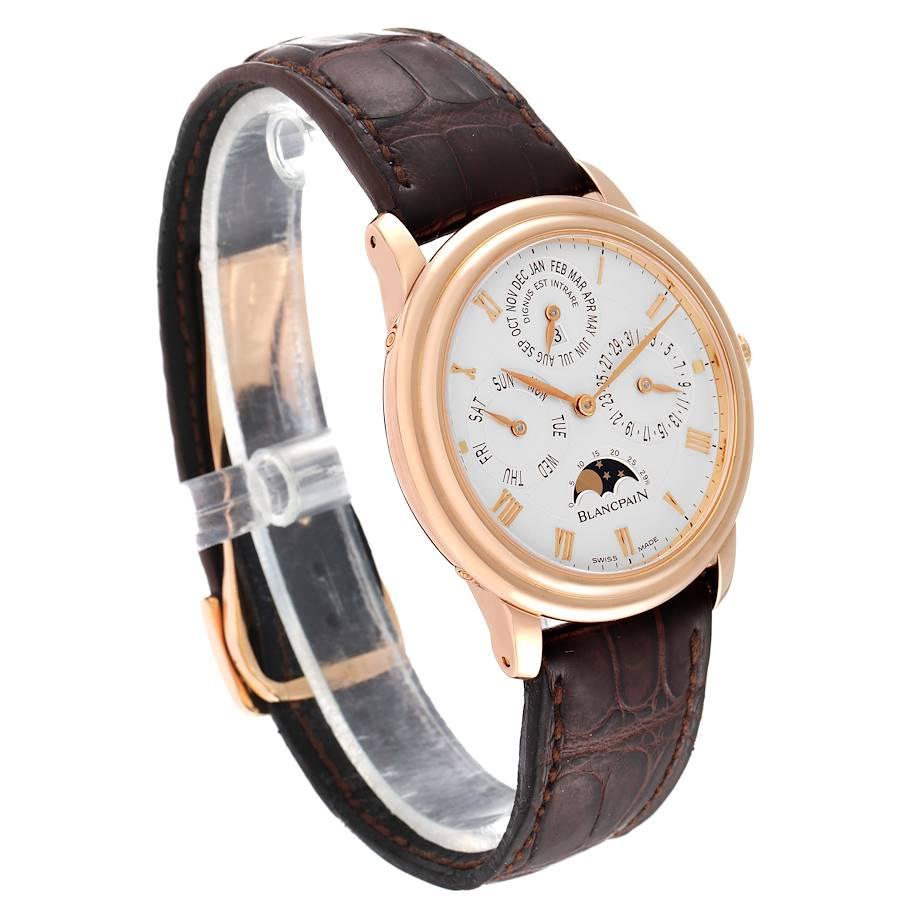 Blancpain Villeret Perpetual Calendar Rose Gold Mens Watch 6056 In Excellent Condition For Sale In Atlanta, GA