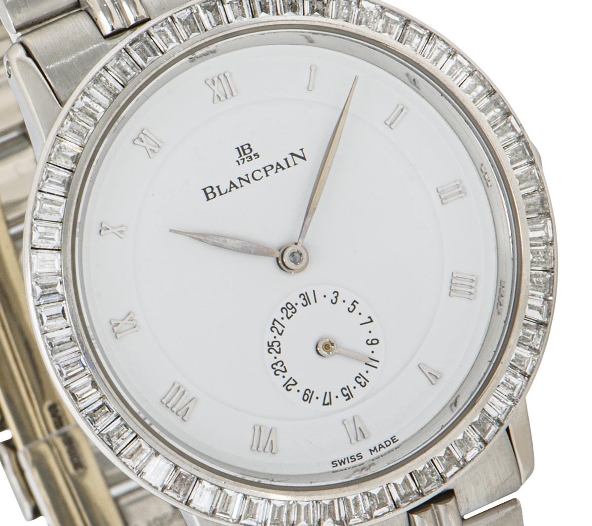 Blancpain Villeret Platinum Diamond Set Watch 4795-4227-34 In Excellent Condition In London, GB