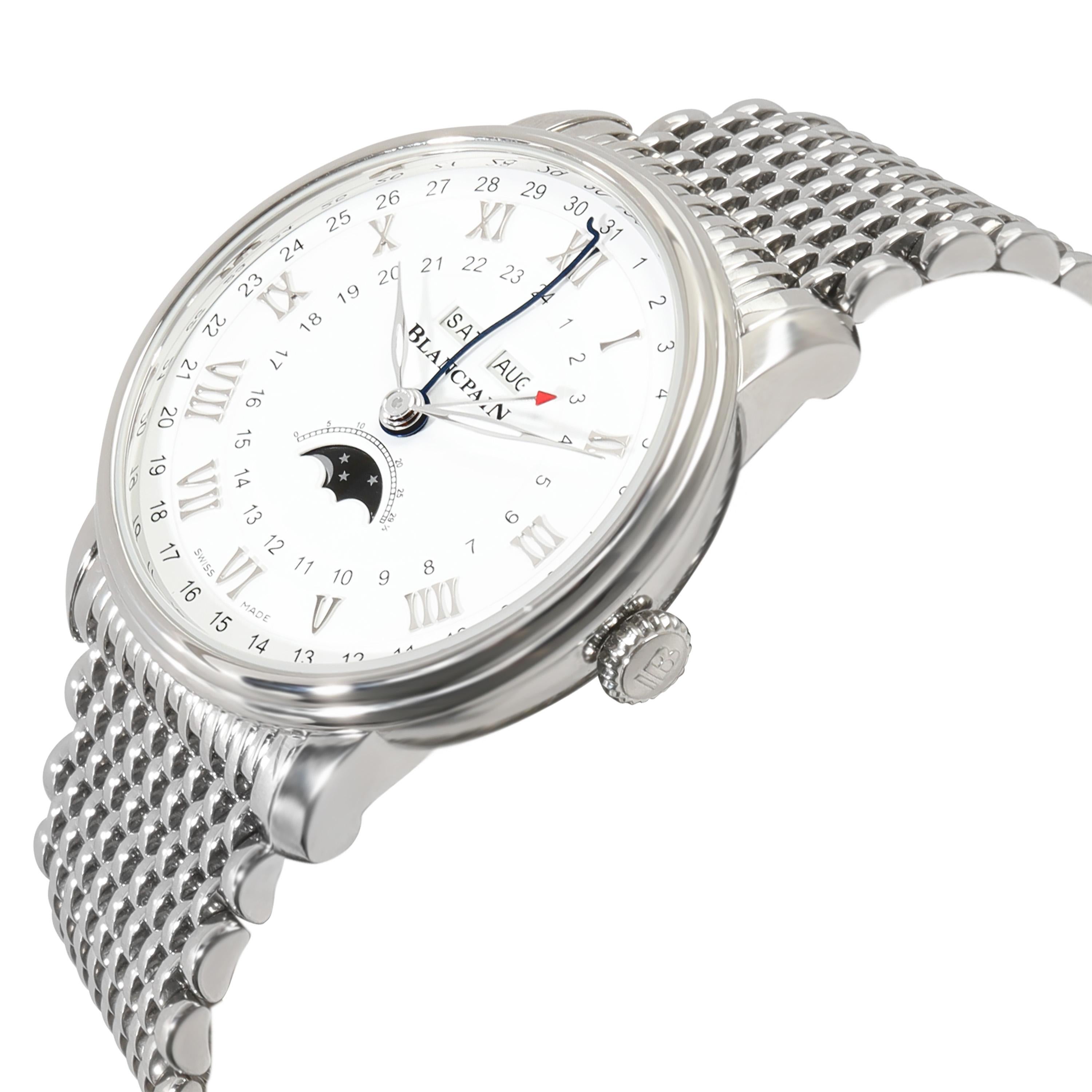 Reloj Blancpain Villeret Quantieme Complet Phases de Luna GMT 6676-1127-MMB Hombre en Excelente estado para la venta en New York, NY
