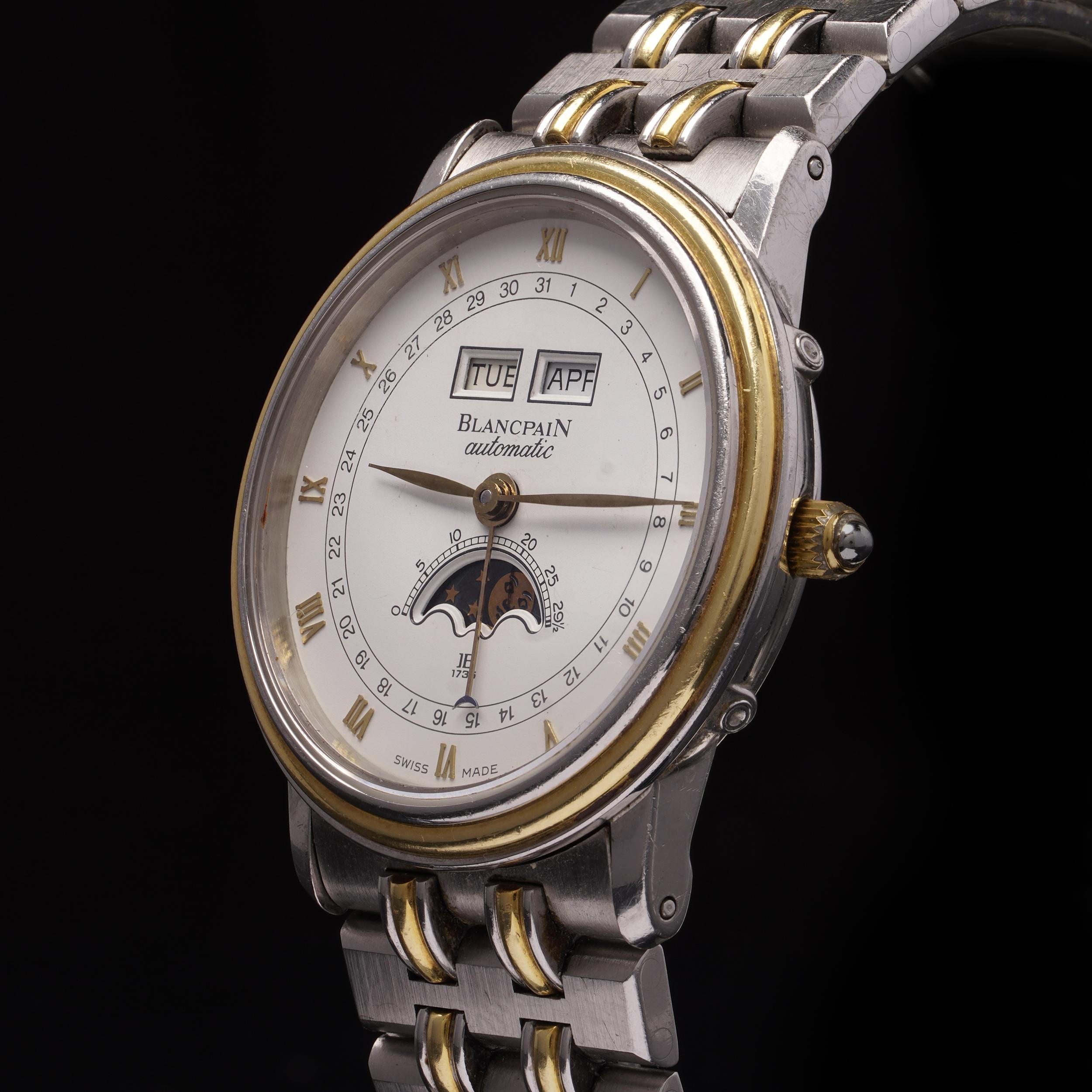 Women's or Men's Blancpain Villeret Ref. 6595 Moon Phase Triple Calendar, 1990s For Sale