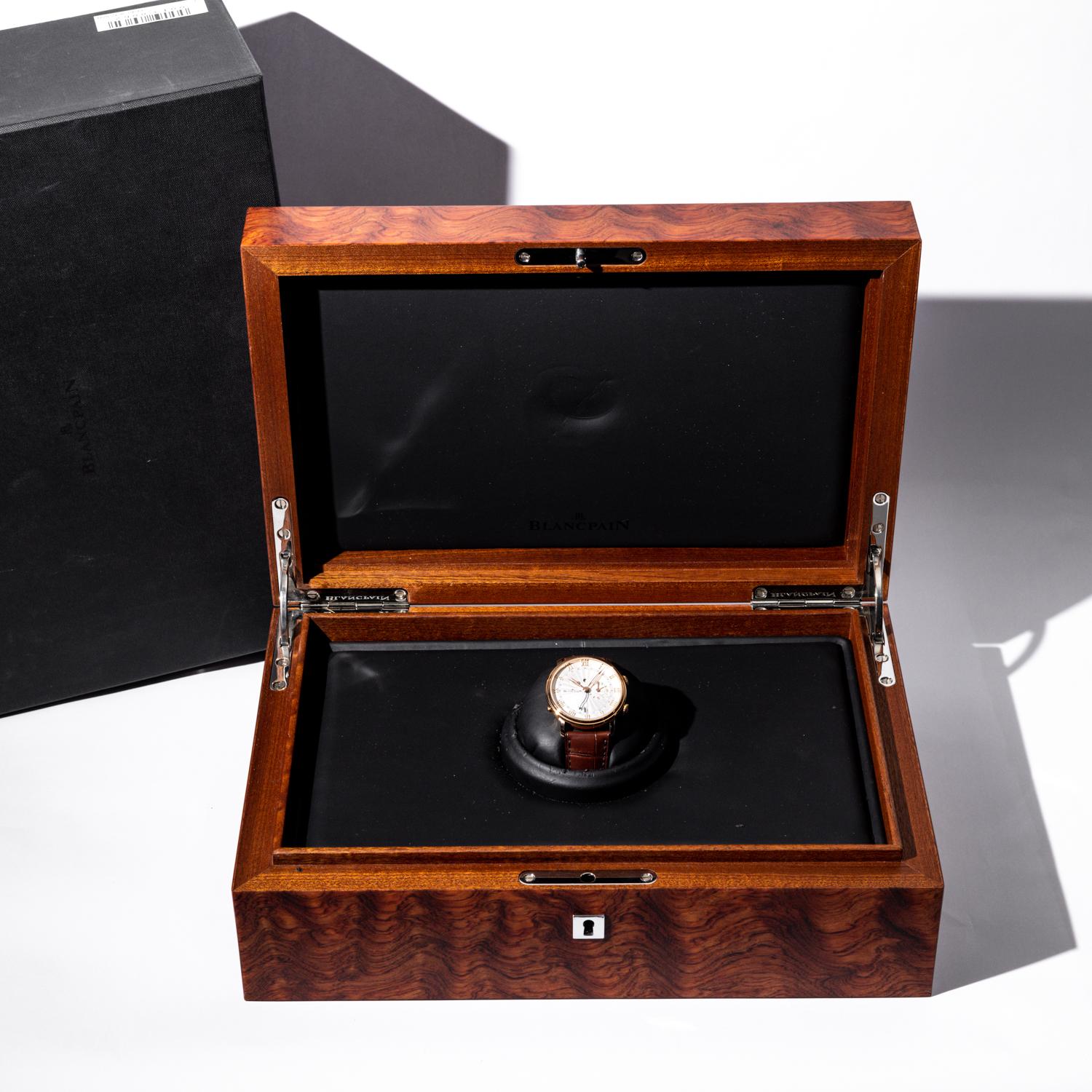 Men's Blancpain Villeret Reveil 18K Rose Gold GMT Watch For Sale
