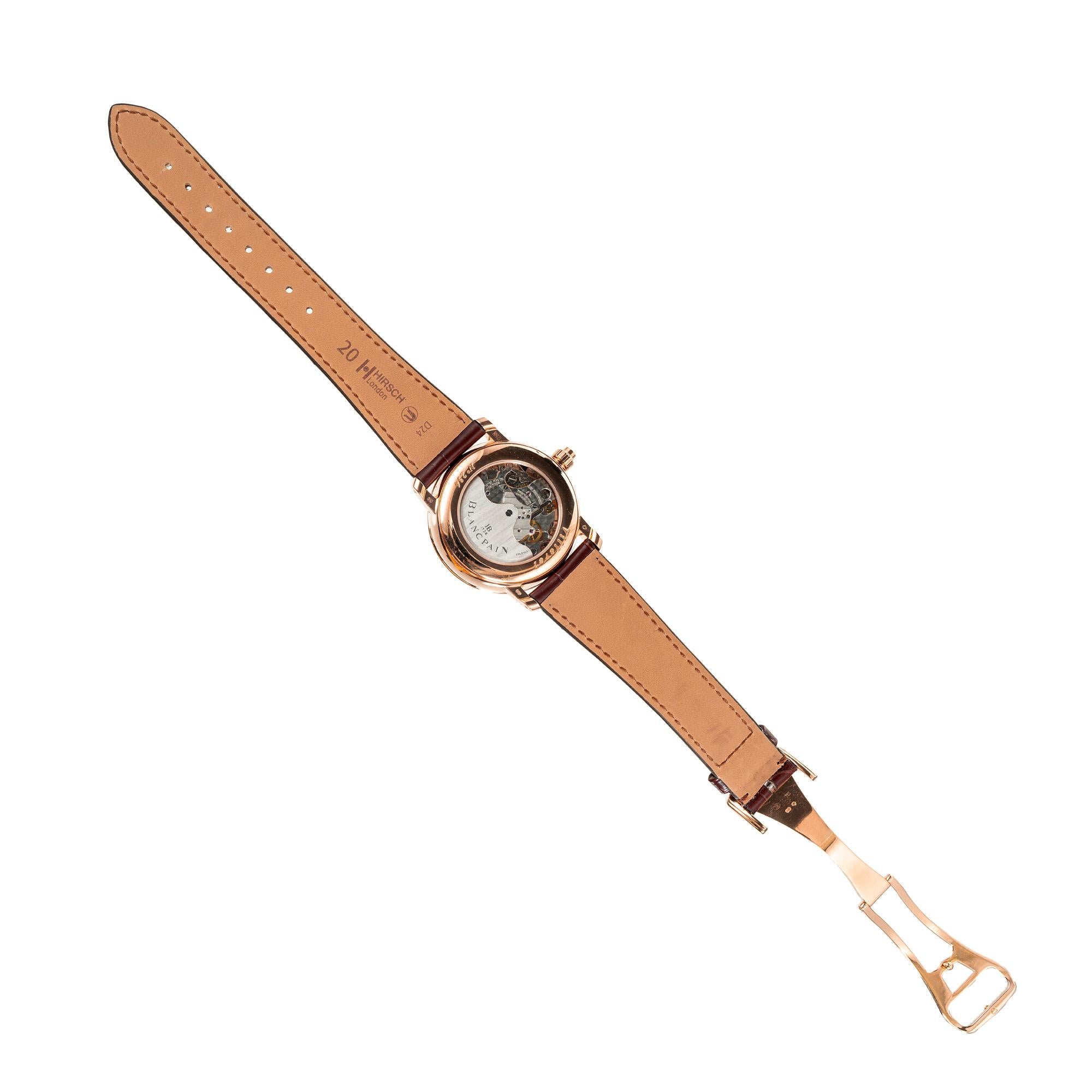 Men's Blancpain Villeret Rose Gold Single Button Chronograph For Sale