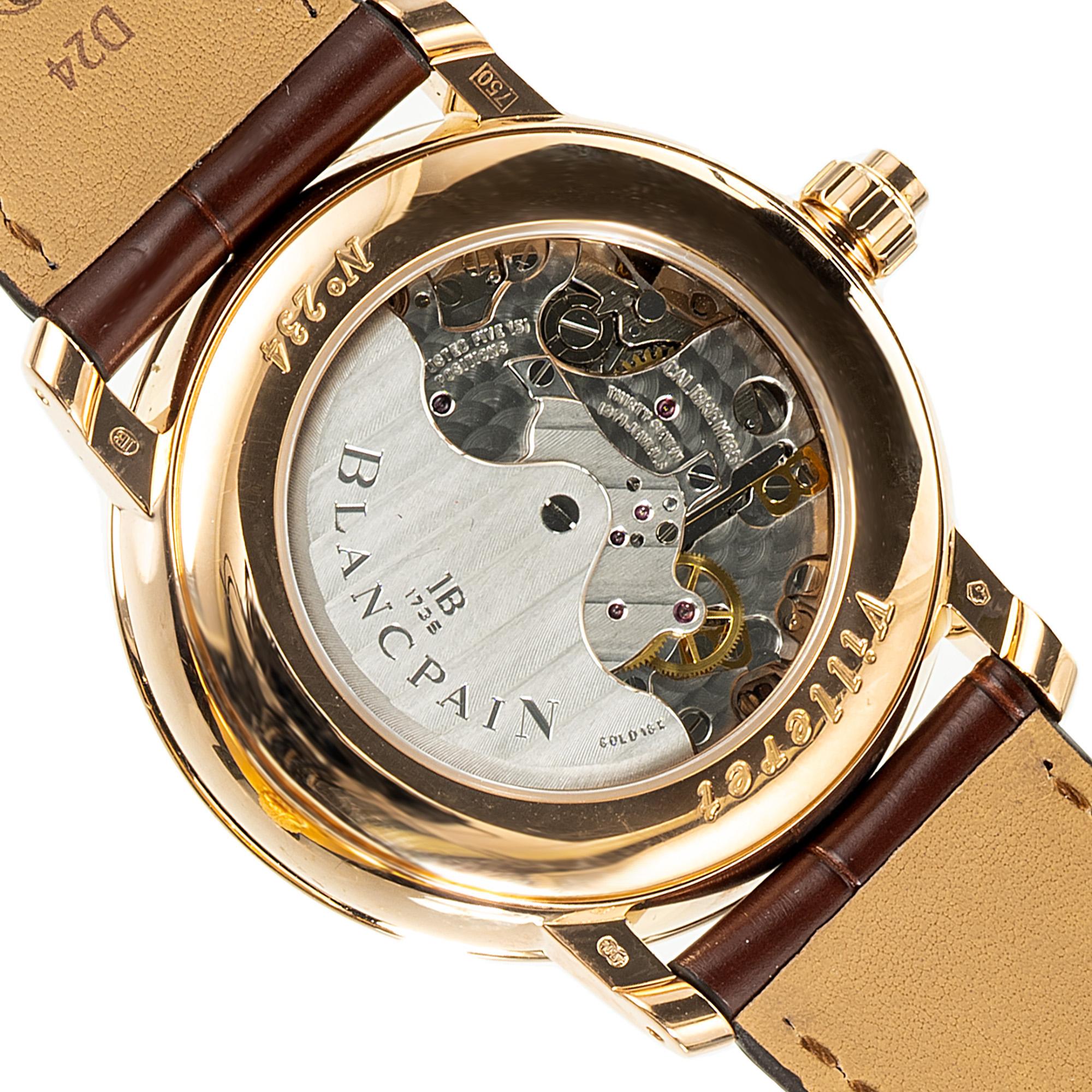 Blancpain Villeret Rose Gold Single Button Chronograph For Sale 2